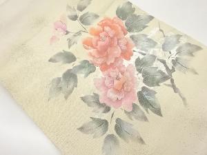 螺鈿引箔牡丹模様名古屋帯